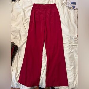 Chic Red Wide-Leg Trousers